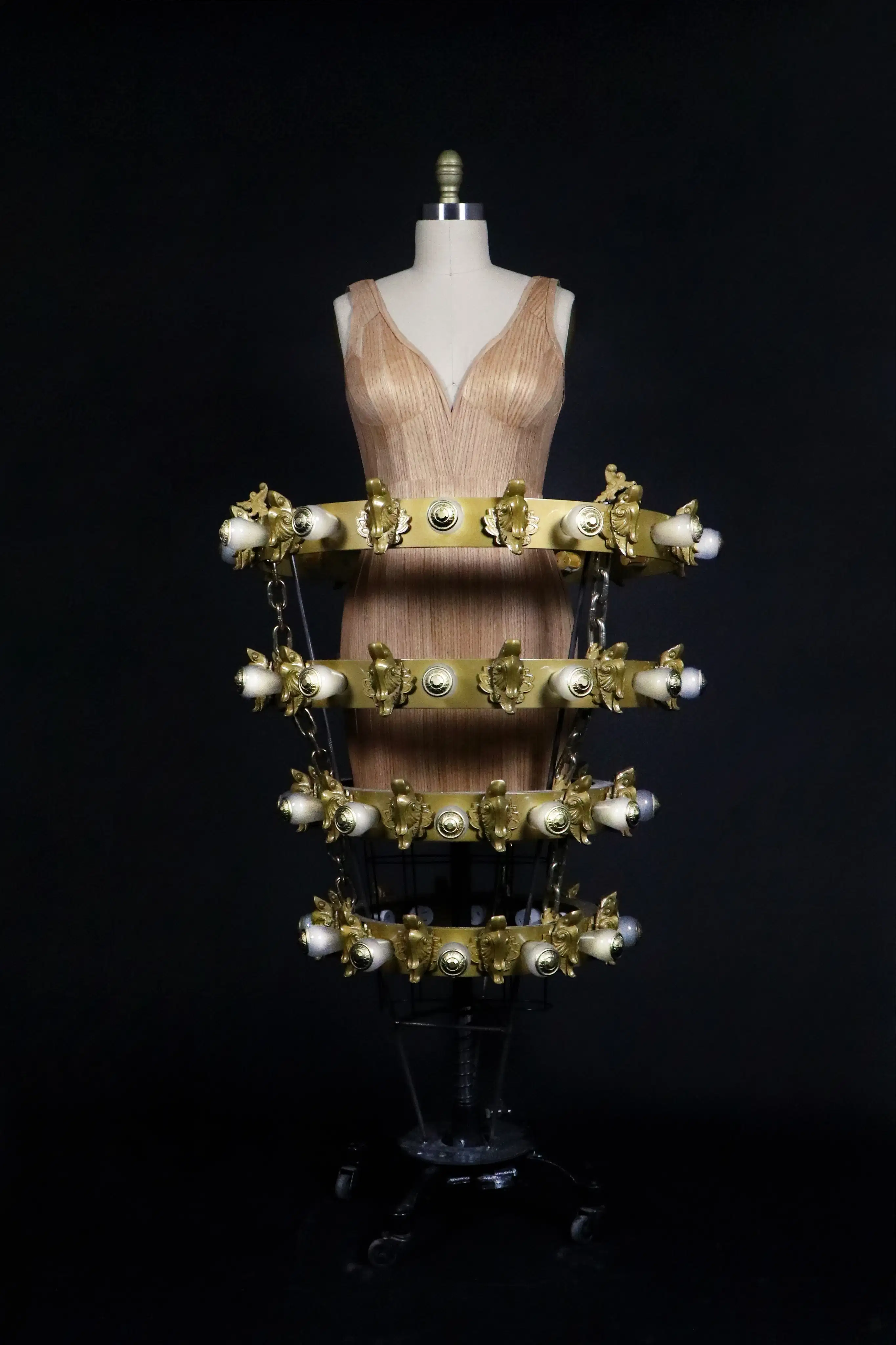 Sculptural dress on mannequin