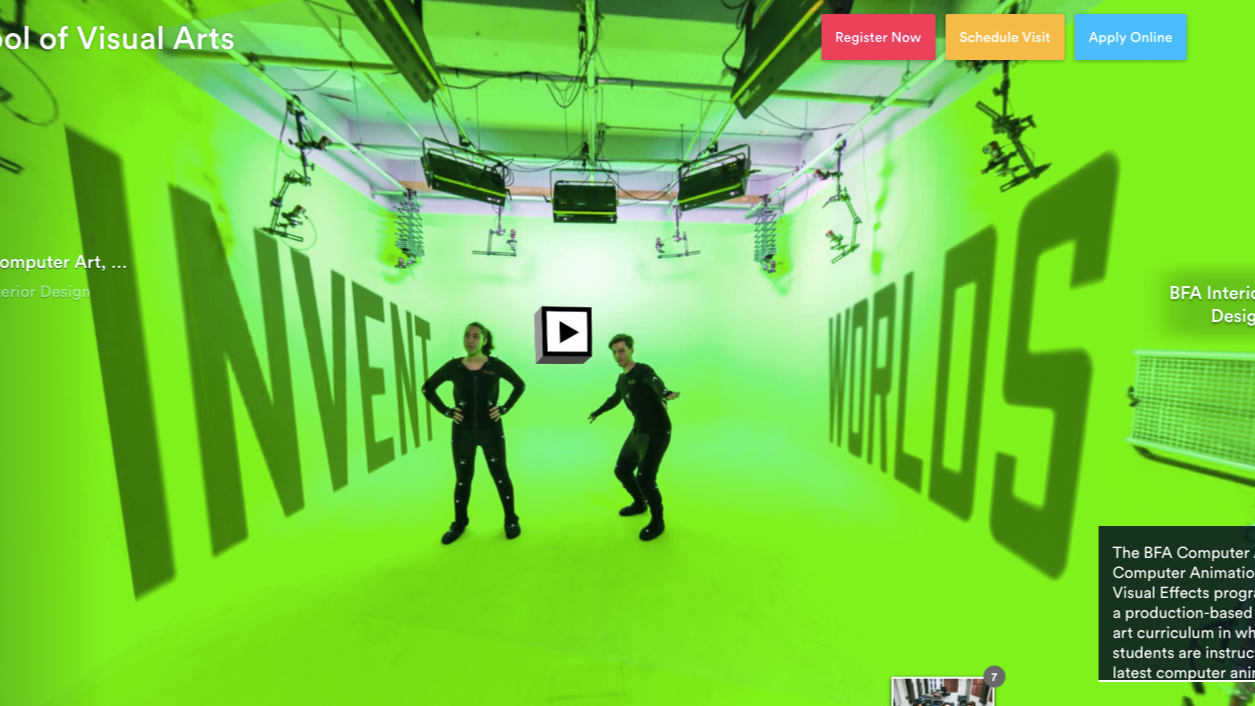 Students in a green screen room.