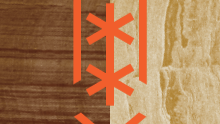 Department logo in orange with layers of strata behind