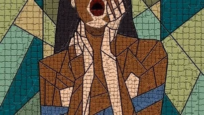 Mosaic of black women screaming.
