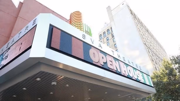 The marquee of the SVA Theatre. The sign displays Open House