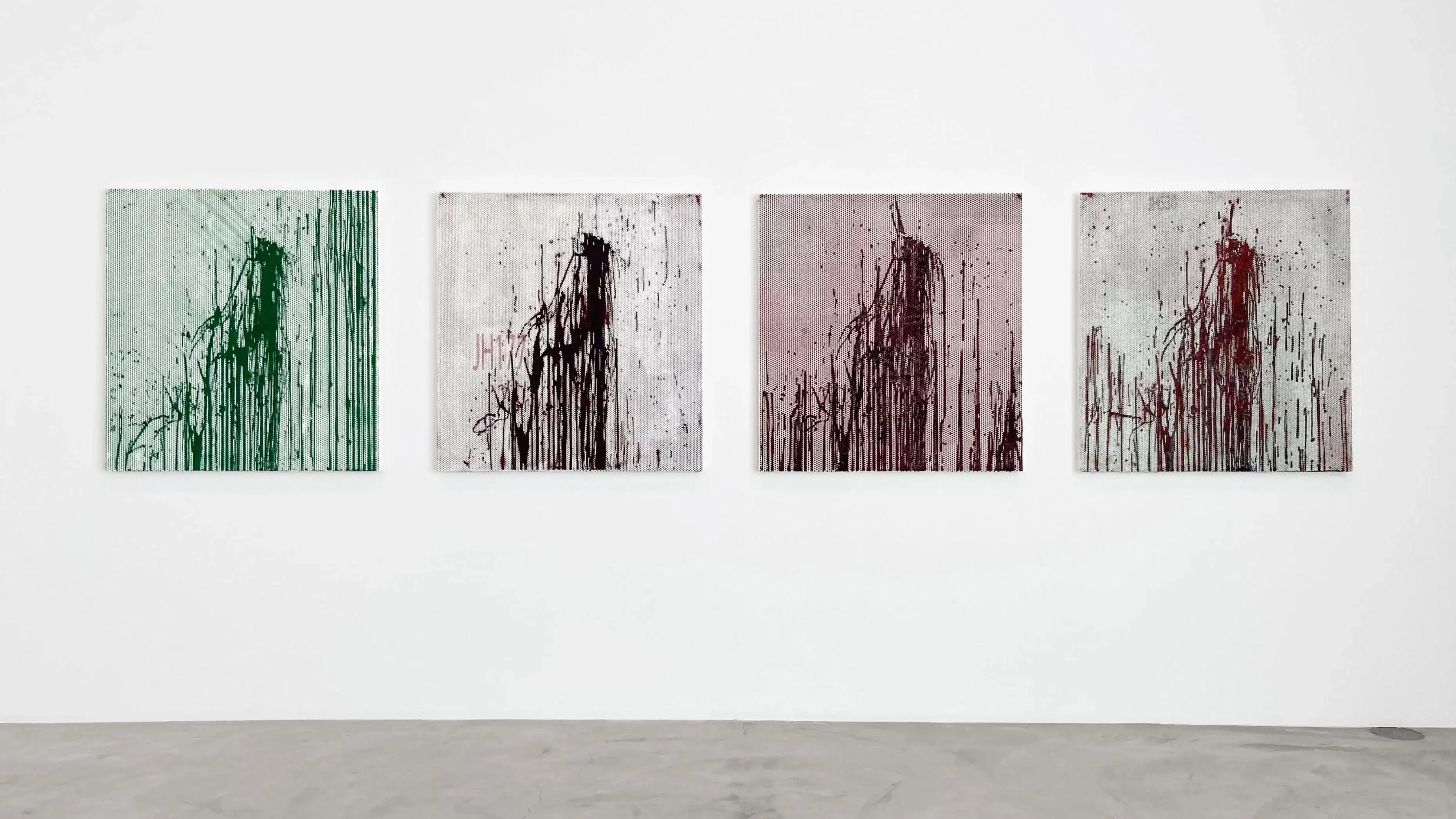 Installation View of Jacqueline Humphries at Matthew Marks Gallery, Los Angeles, 2025 Courtesy of the artist