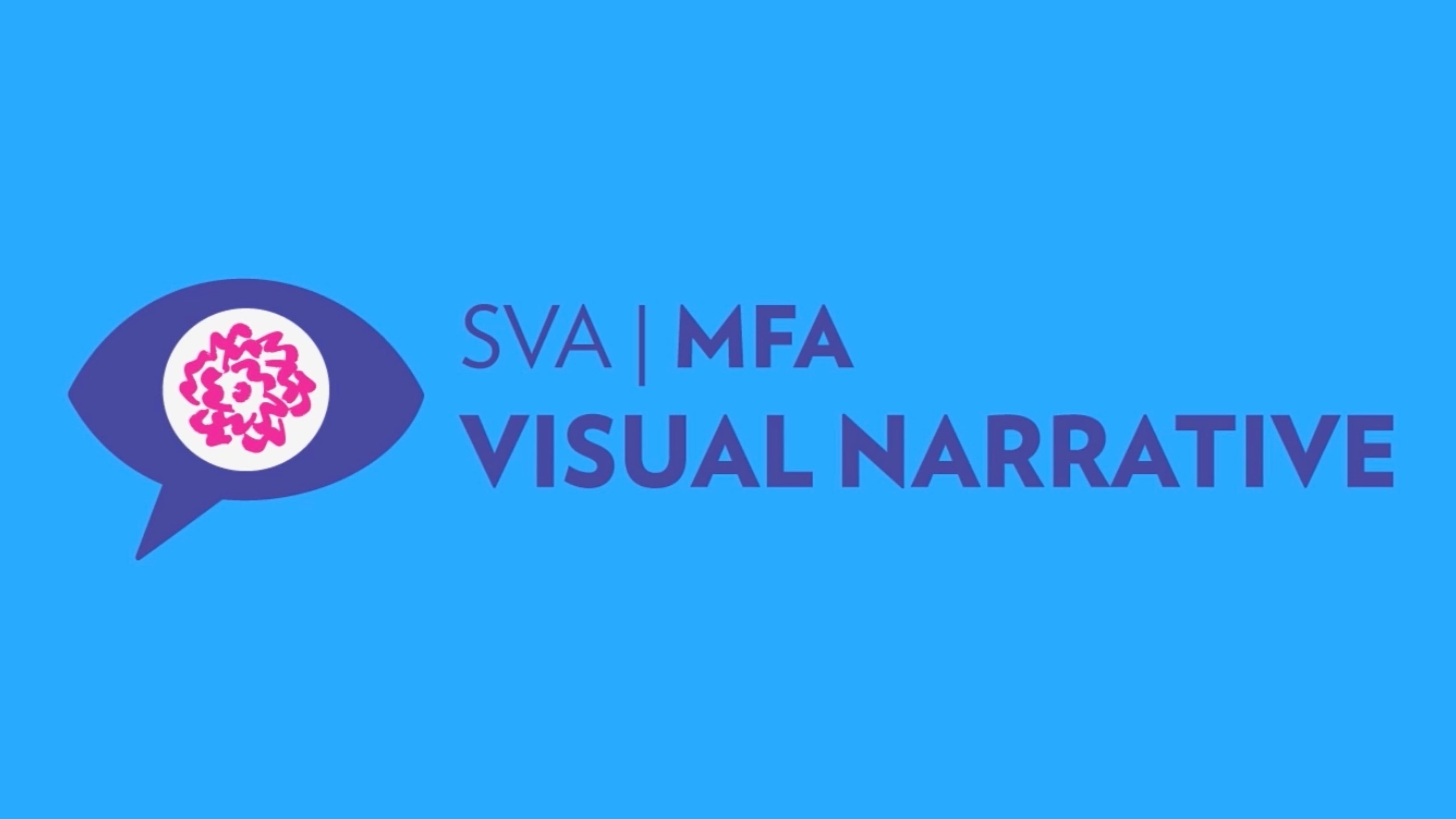 sva | mfa visual narrative beside logo on light blue background
