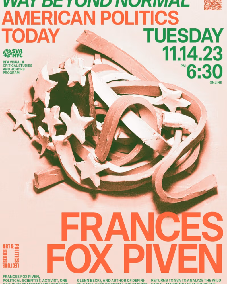 Poster for event, twisted clay American flag