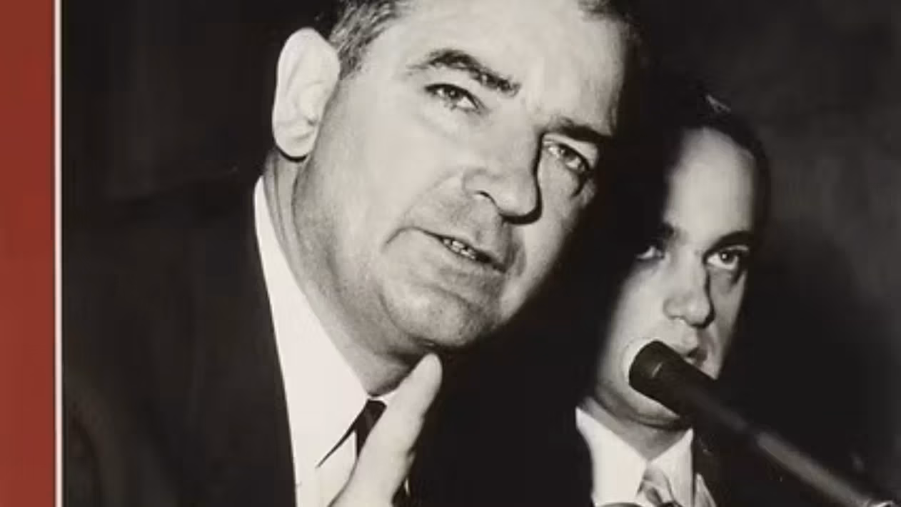 Photograph of McCarthy at a trial.