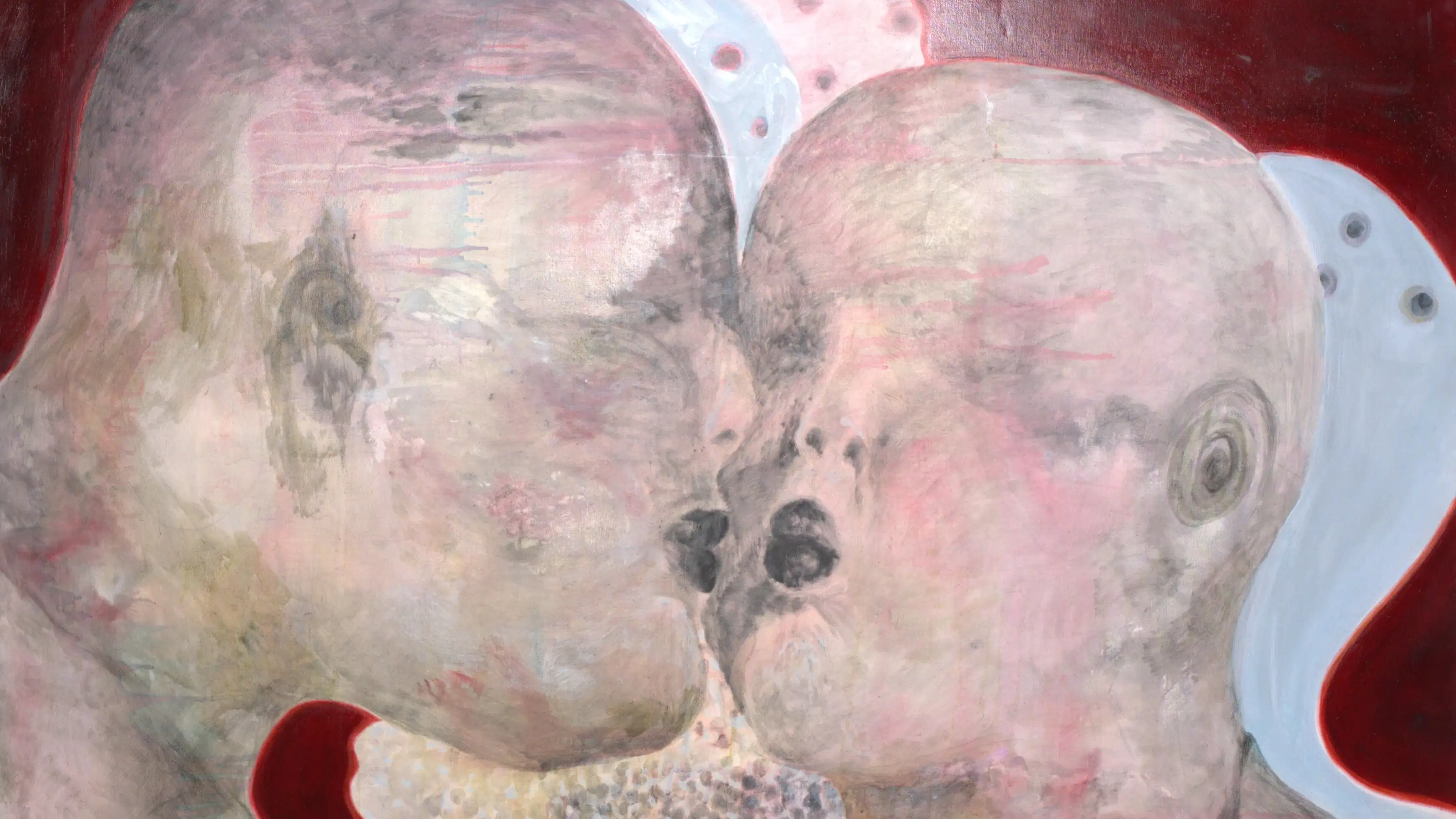 painting of two figures kissing