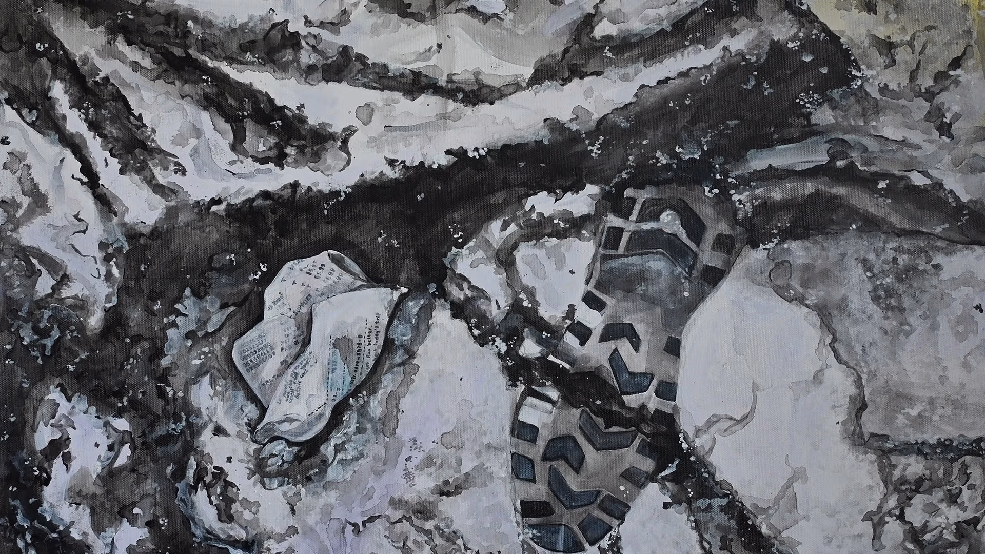 Mary T. Konieczny, Days After, 2026, Acrylic paint on canvas, 18” x 24”