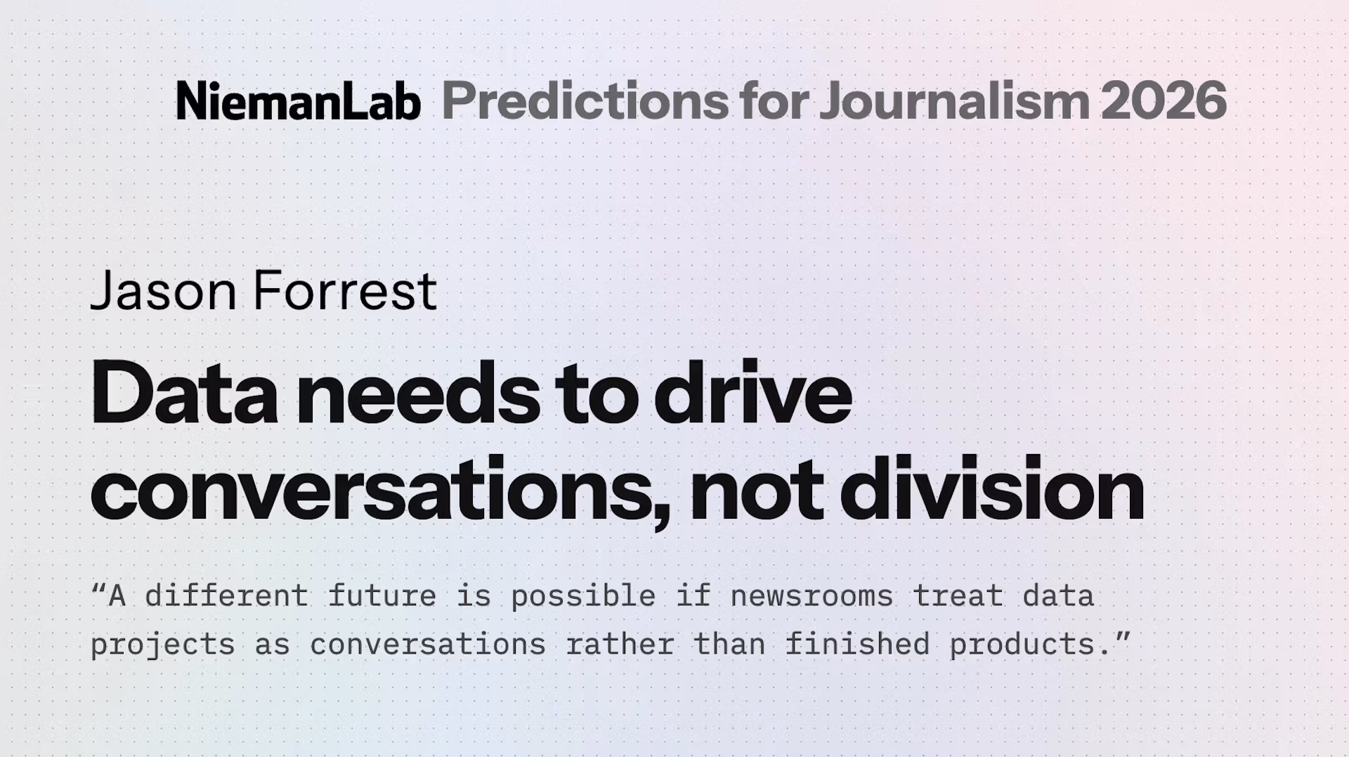 Data needs to drive conversations, not division