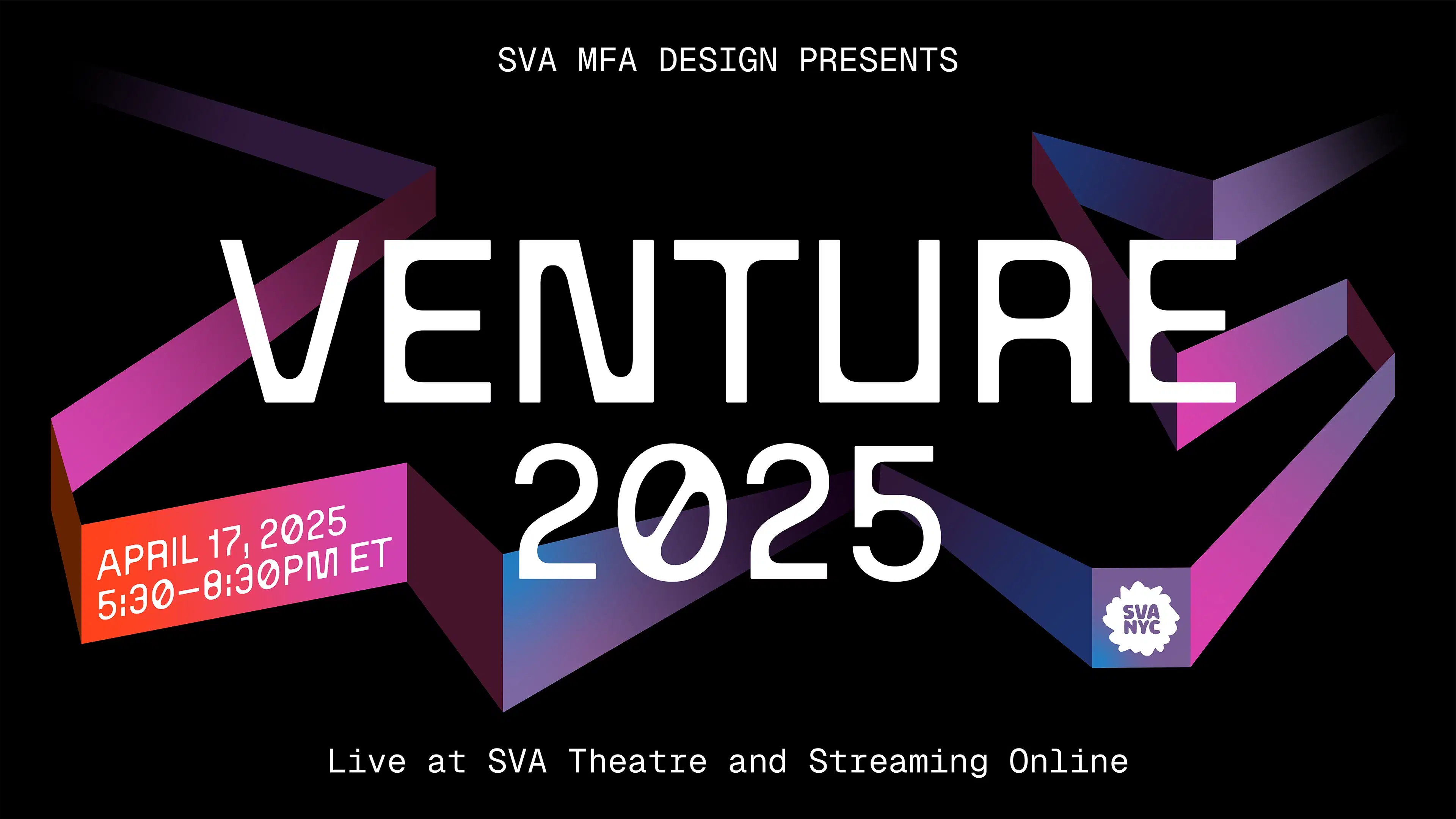 graphic of announcement for Venture 2025 with ribbon theme