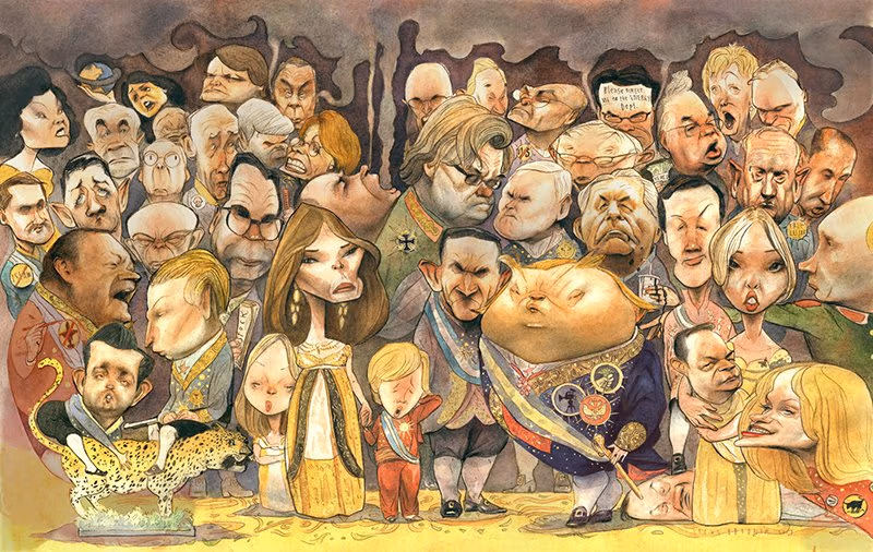 A "family portrait" painting of Donald Trump and his coterie of friends, family, and advisors.