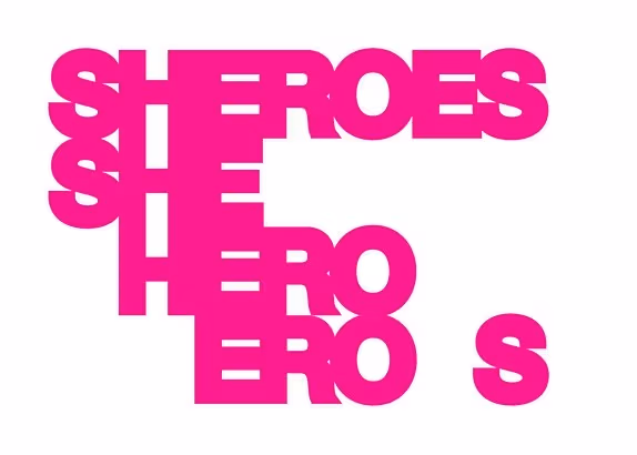 These are bold pink letters of words