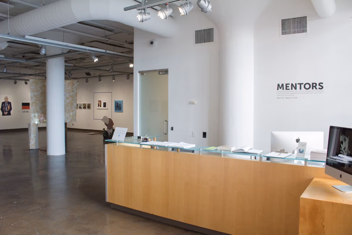 Front desk of an art museum