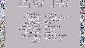 Poster for MFA Photography, Video and Related Media Thesis Screening and Exhibition.