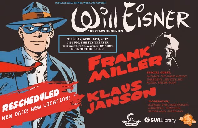 Will Eisner event advertisement for library