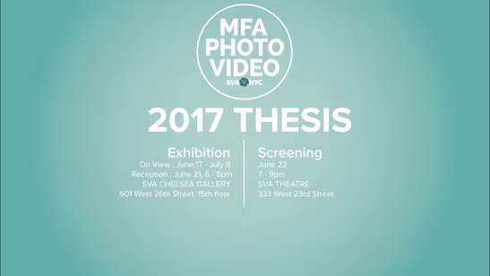MFA Photo Video 2017 Thesis welcome page.