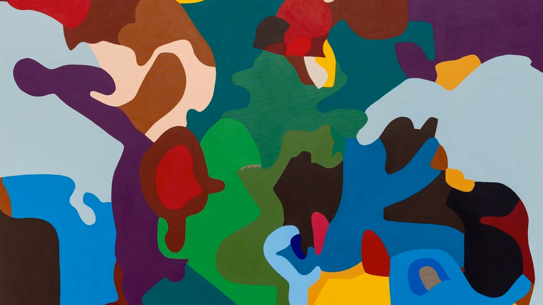   Detail from Candida Alvarez's painting cbob 1, 2024. Acrylic on linen, 60 ⅛ × 80 ¼ inches.