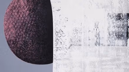 A purple ball inside bubble wrap.