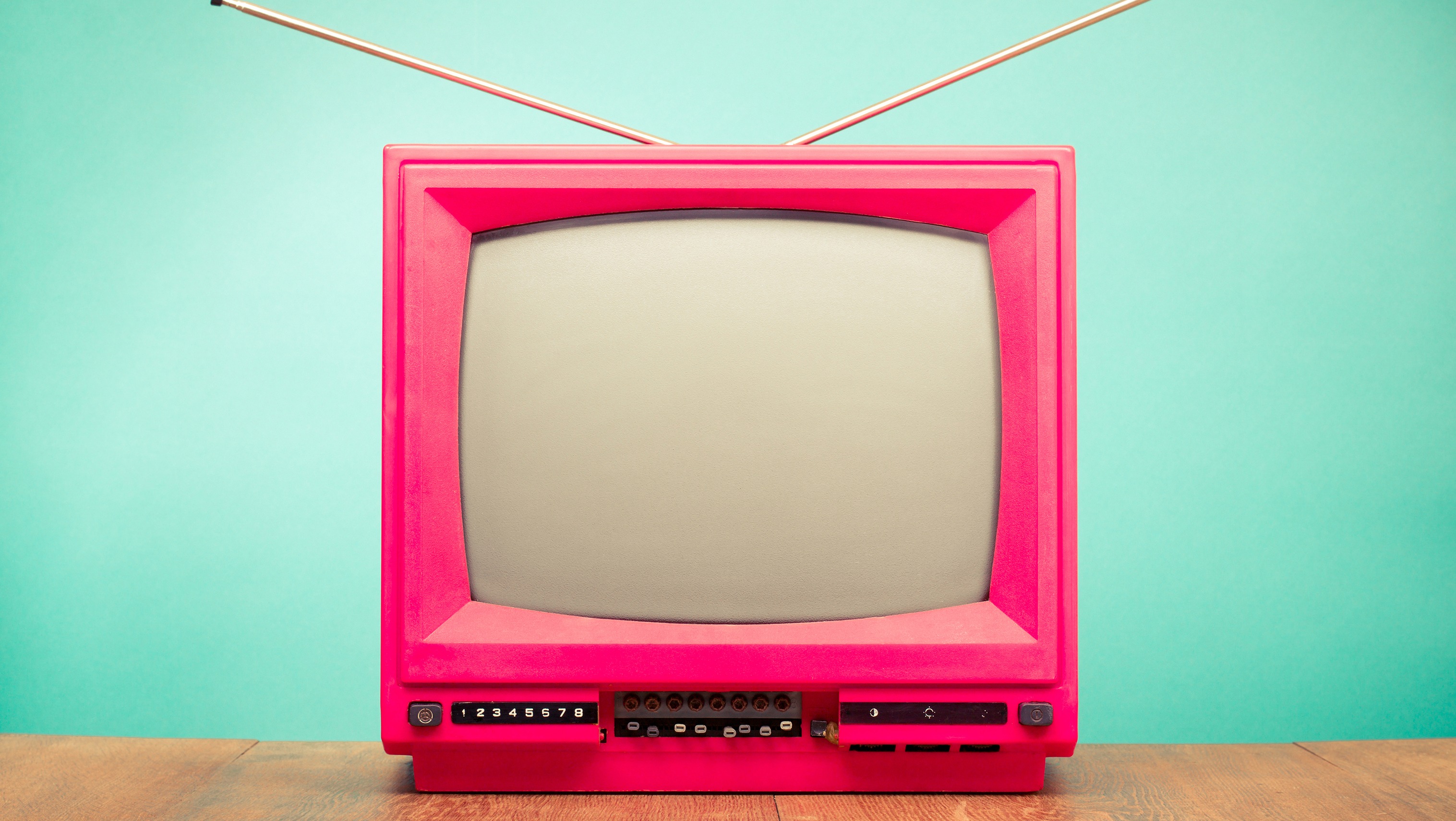 pink retro tv