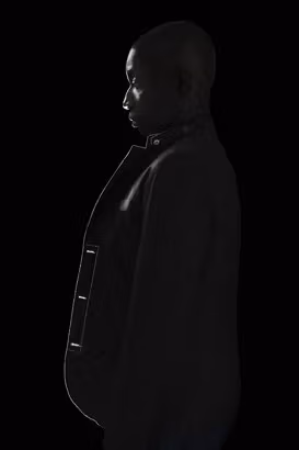 Profile view silhoute of a man in black and white