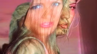 a blond woman exposed.