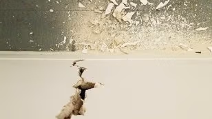 A broken sign for a MFA fine arts open studio.