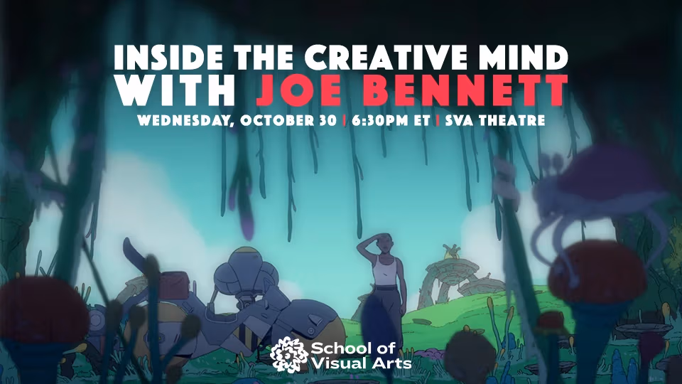 a person walks through a green landscape filled with oddly shaped mushrooms with their hand on their head