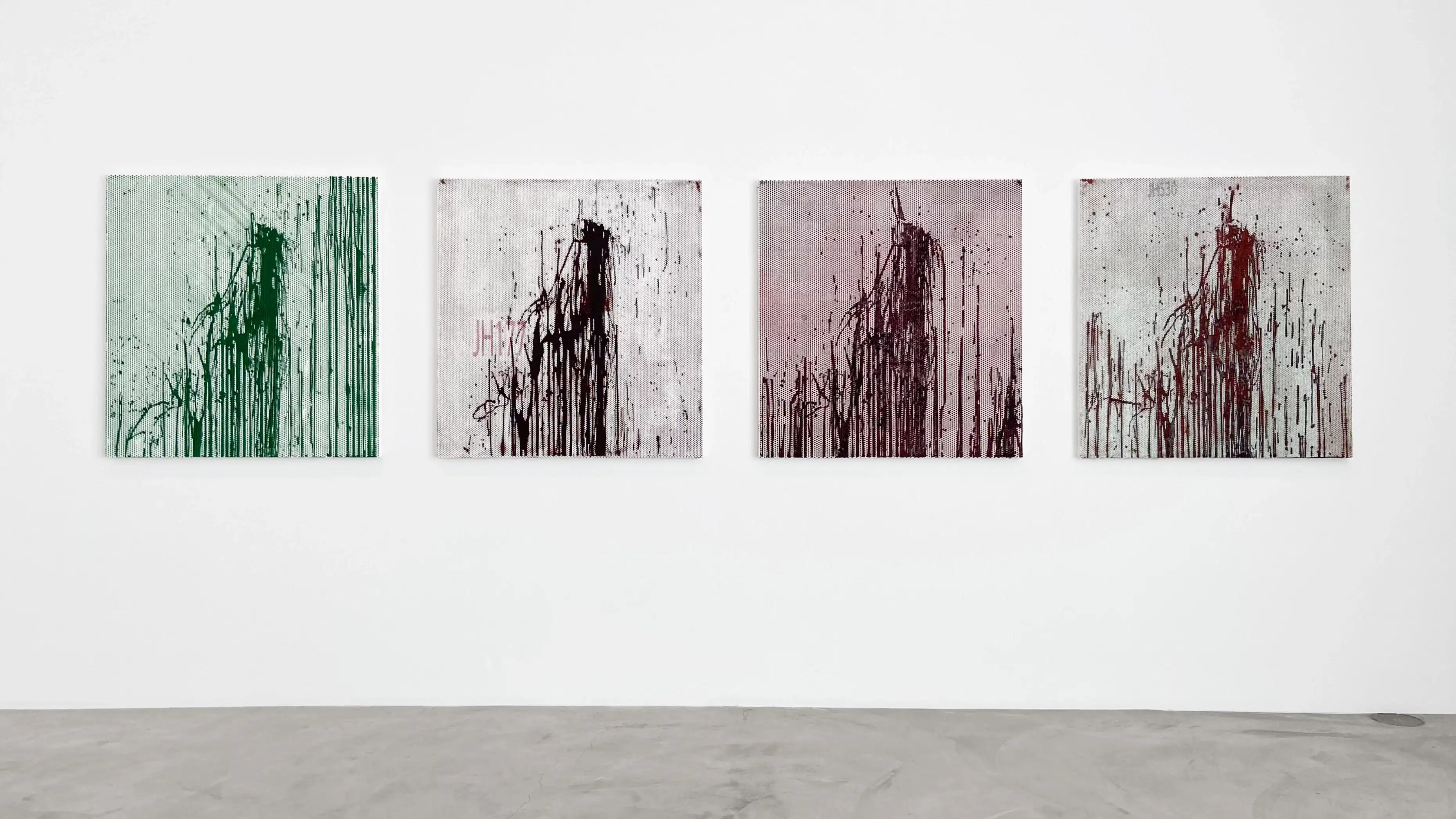 Installation View of Jacqueline Humphries at Matthew Marks Gallery, Los Angeles, 2025 Courtesy of the artist