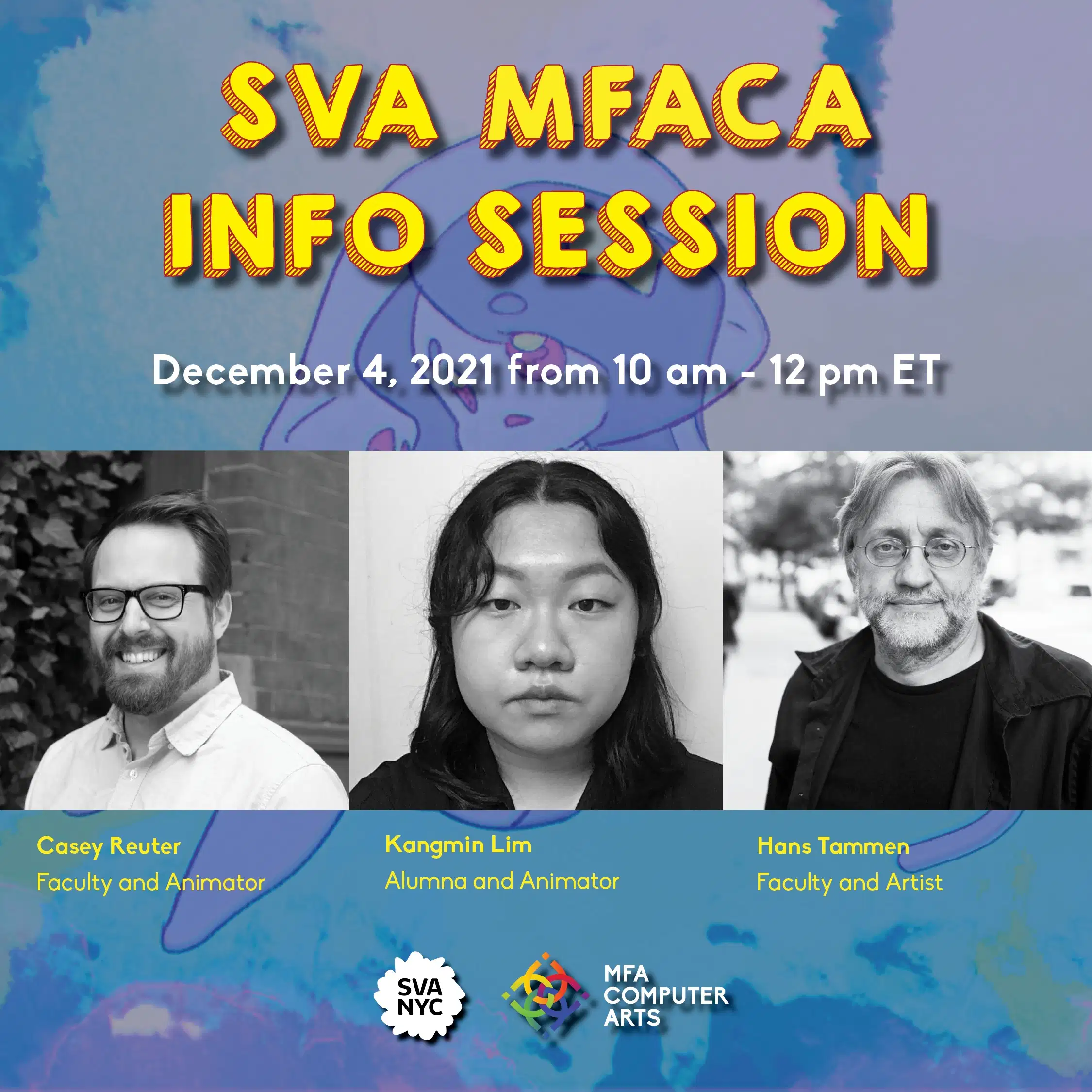 Image including information about the information session with headshots of presenters