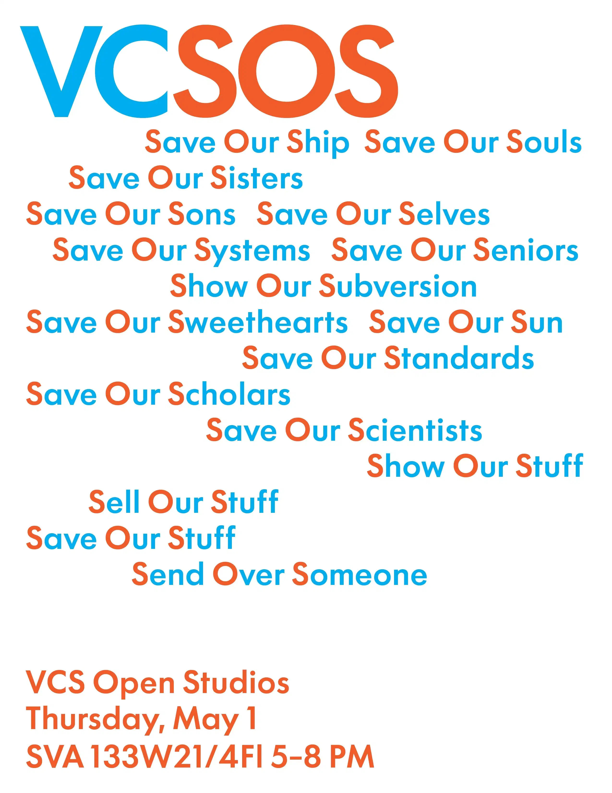 Typographic poster playing with the different word association for SOS