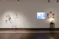 installation shot of two artists in the second gallery