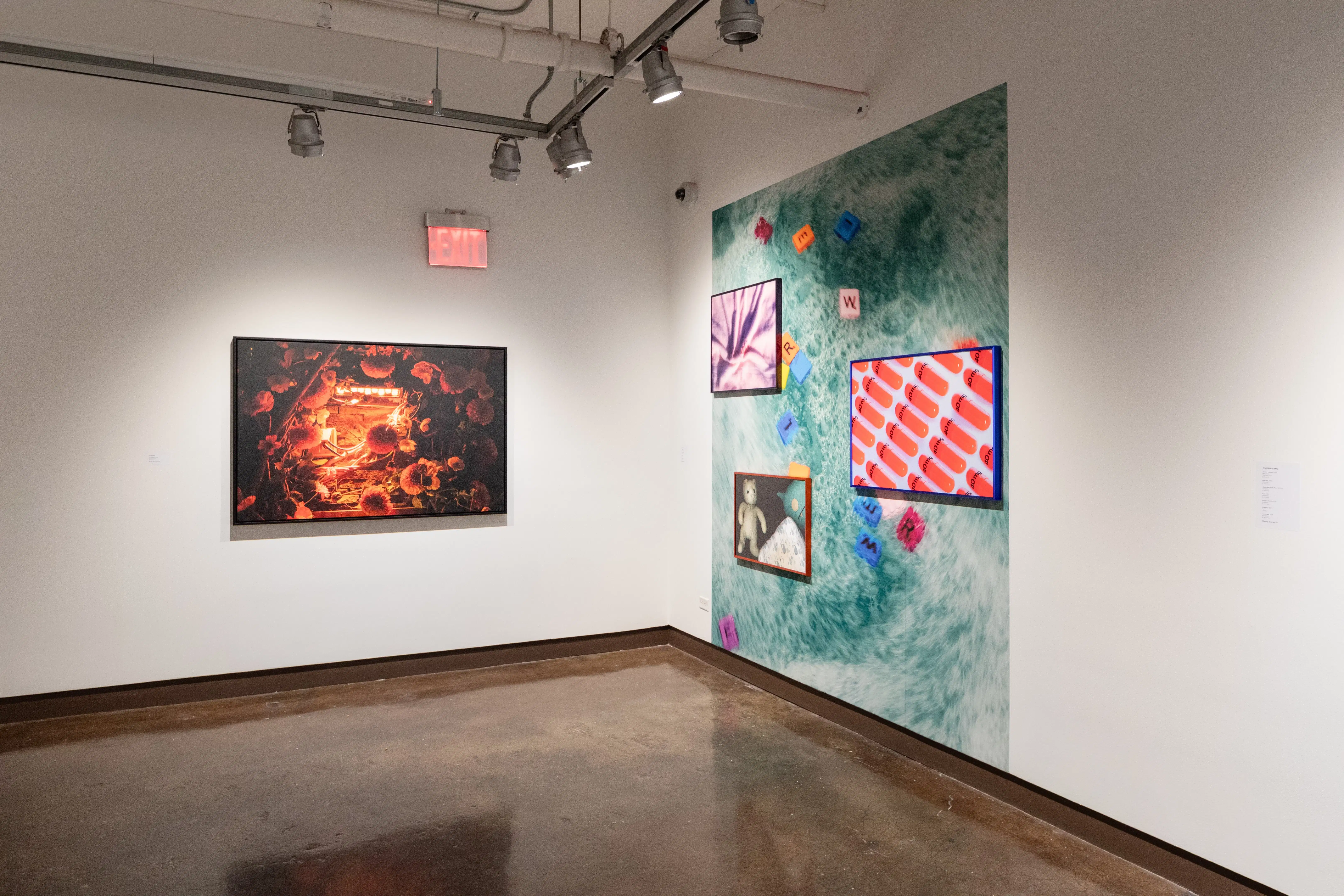 installation shot of back gallery corner