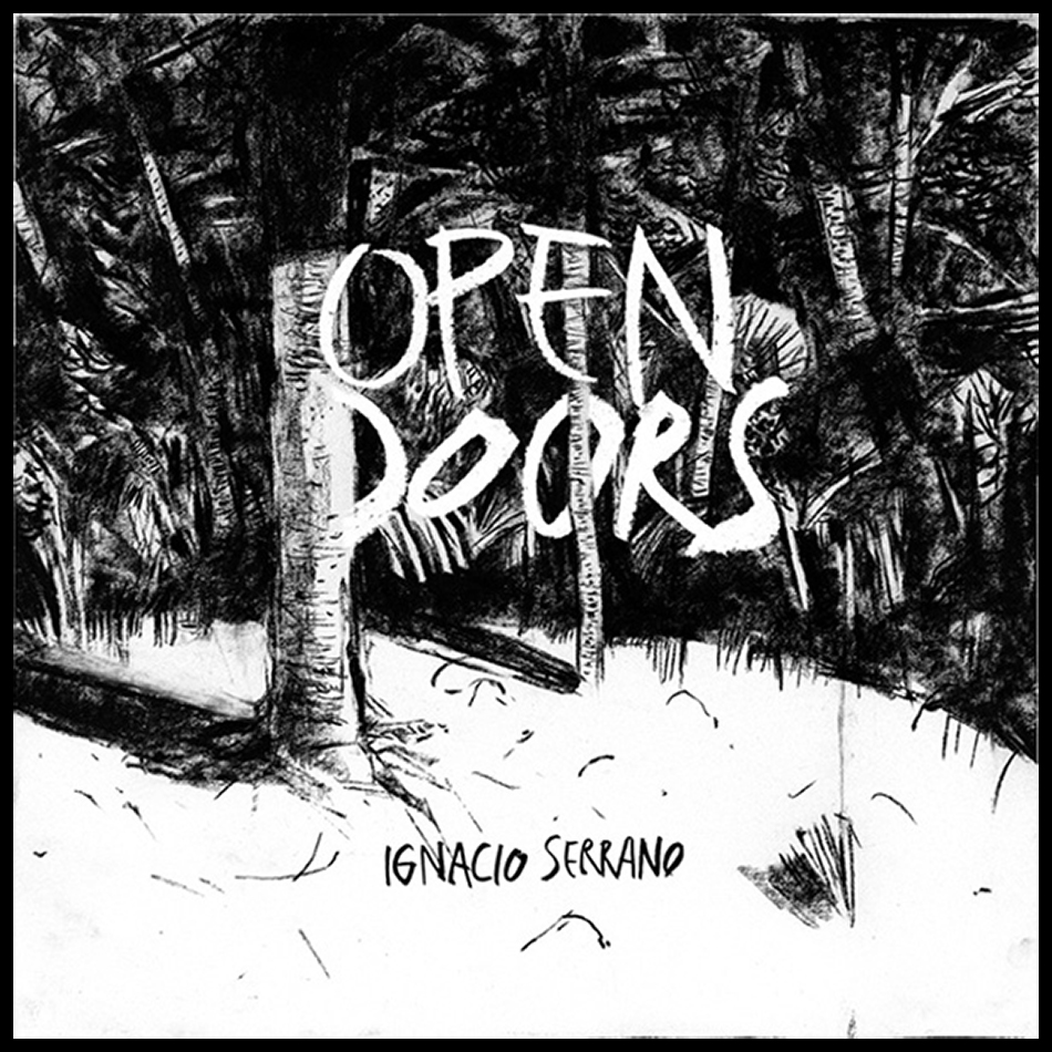 The title page for an illustrated story, featuring a black-and-white drawing of a woods.