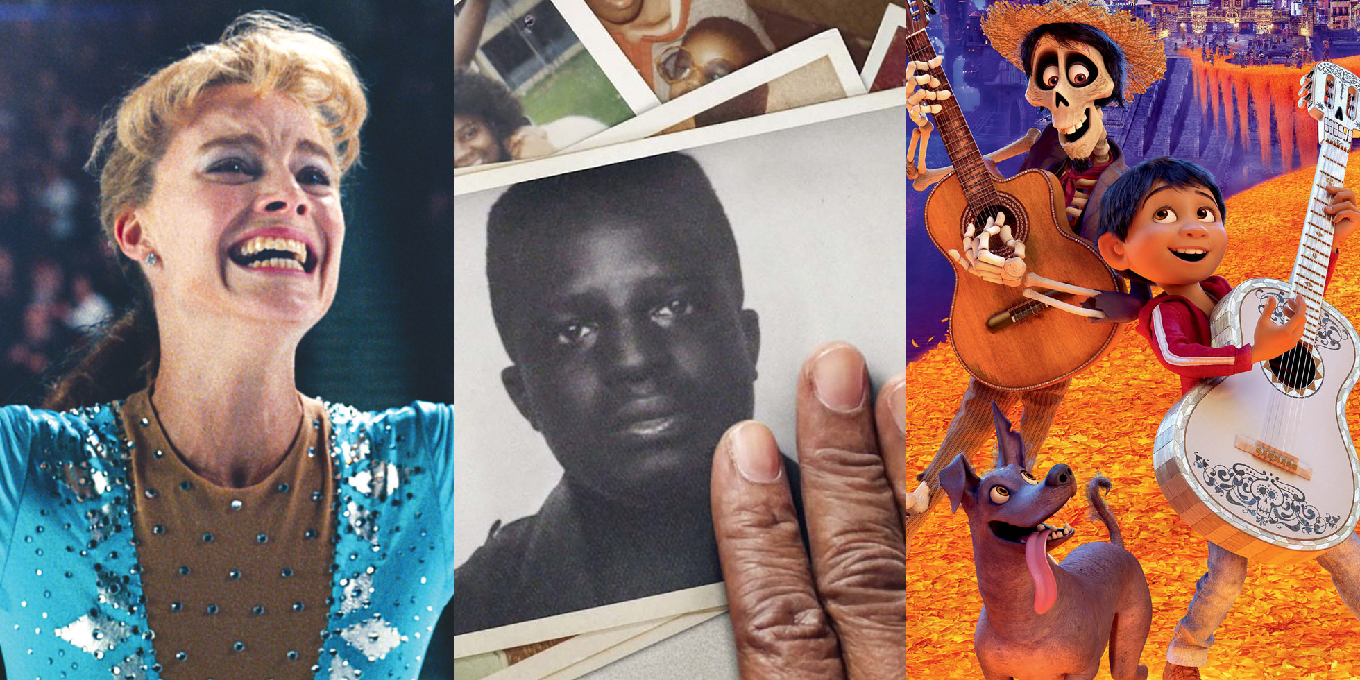 movie stills from I, Tonya and Coco