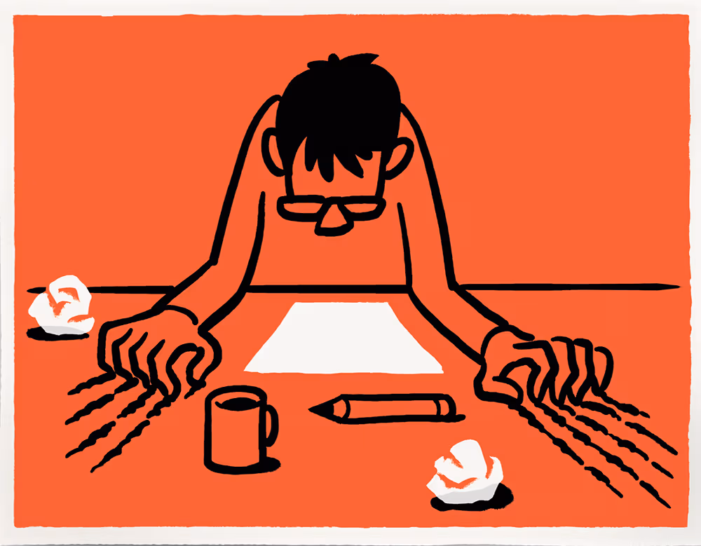 scratching blank paper