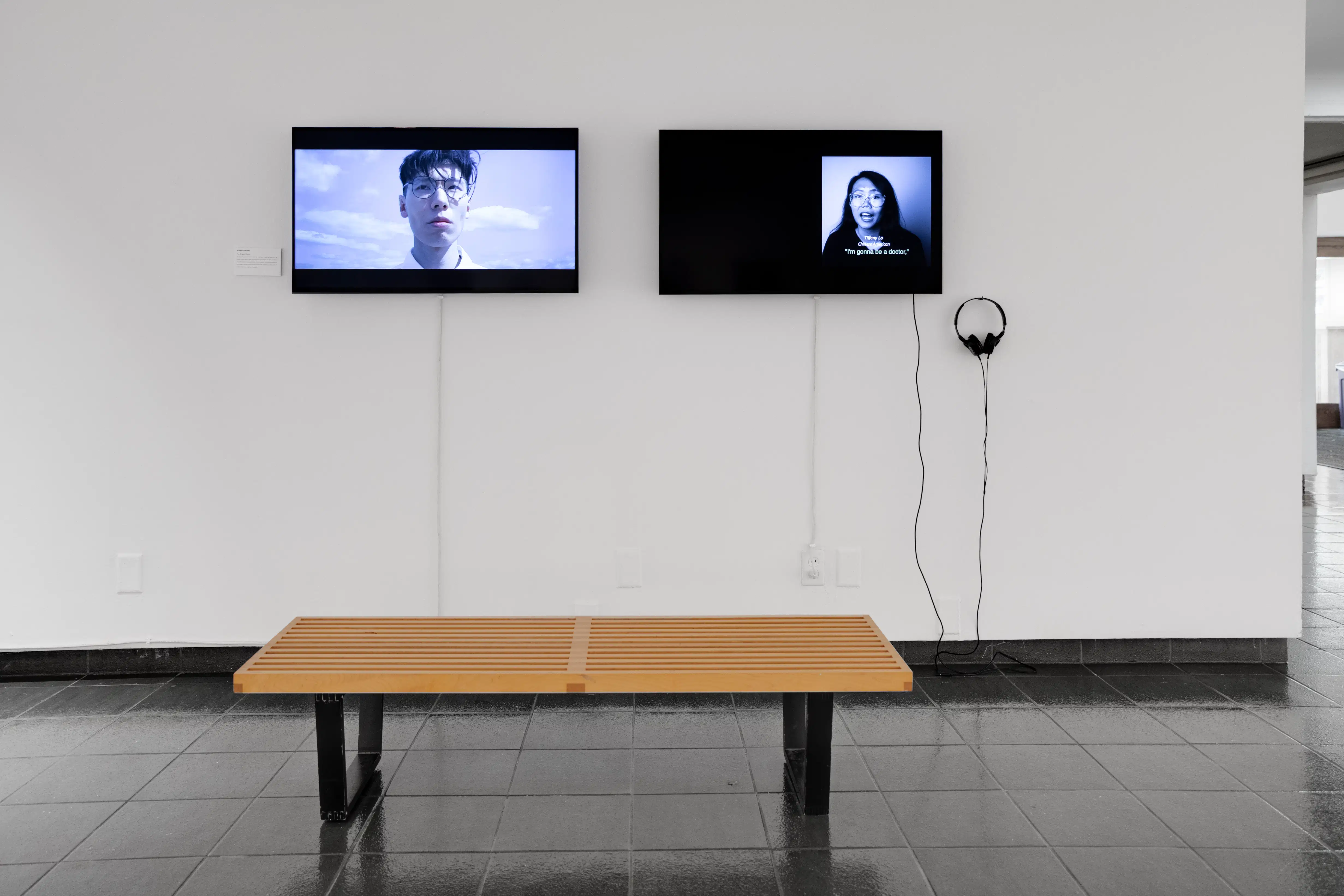 A photograph of the interior gallery for the Mesmeric Exhibition