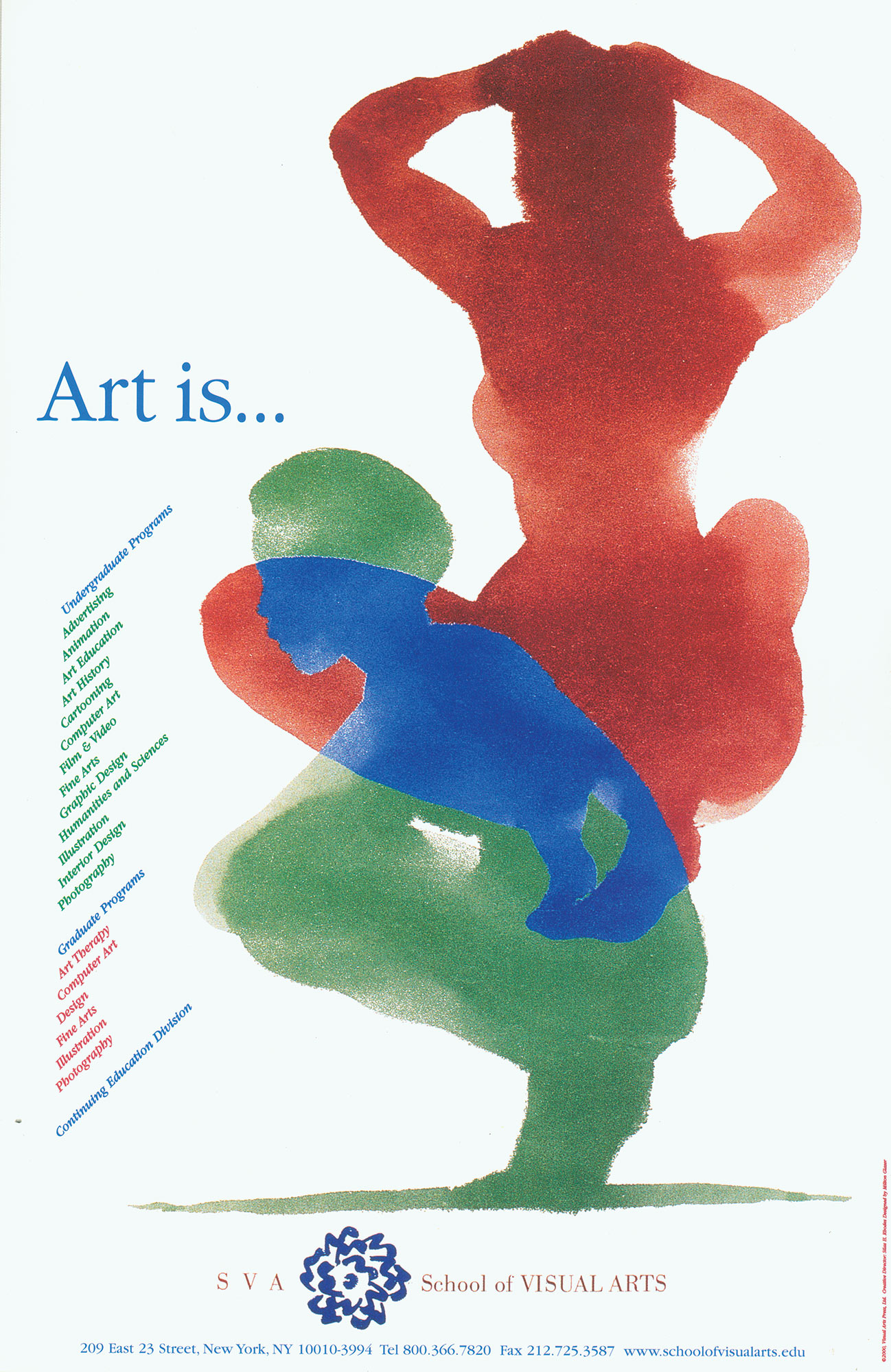 School of Visual Arts Poster by Milton Glaser Large graphic art print for New York Art School for framing 10 14 X 15