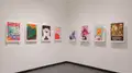 Multiple views of SVA Gramercy Gallery. Posters with illustrations are hung on the walls. 