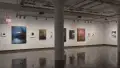 Multiple views of SVA Chelsea Gallery with framed and unframed photographs, video, and installation with projectors. 