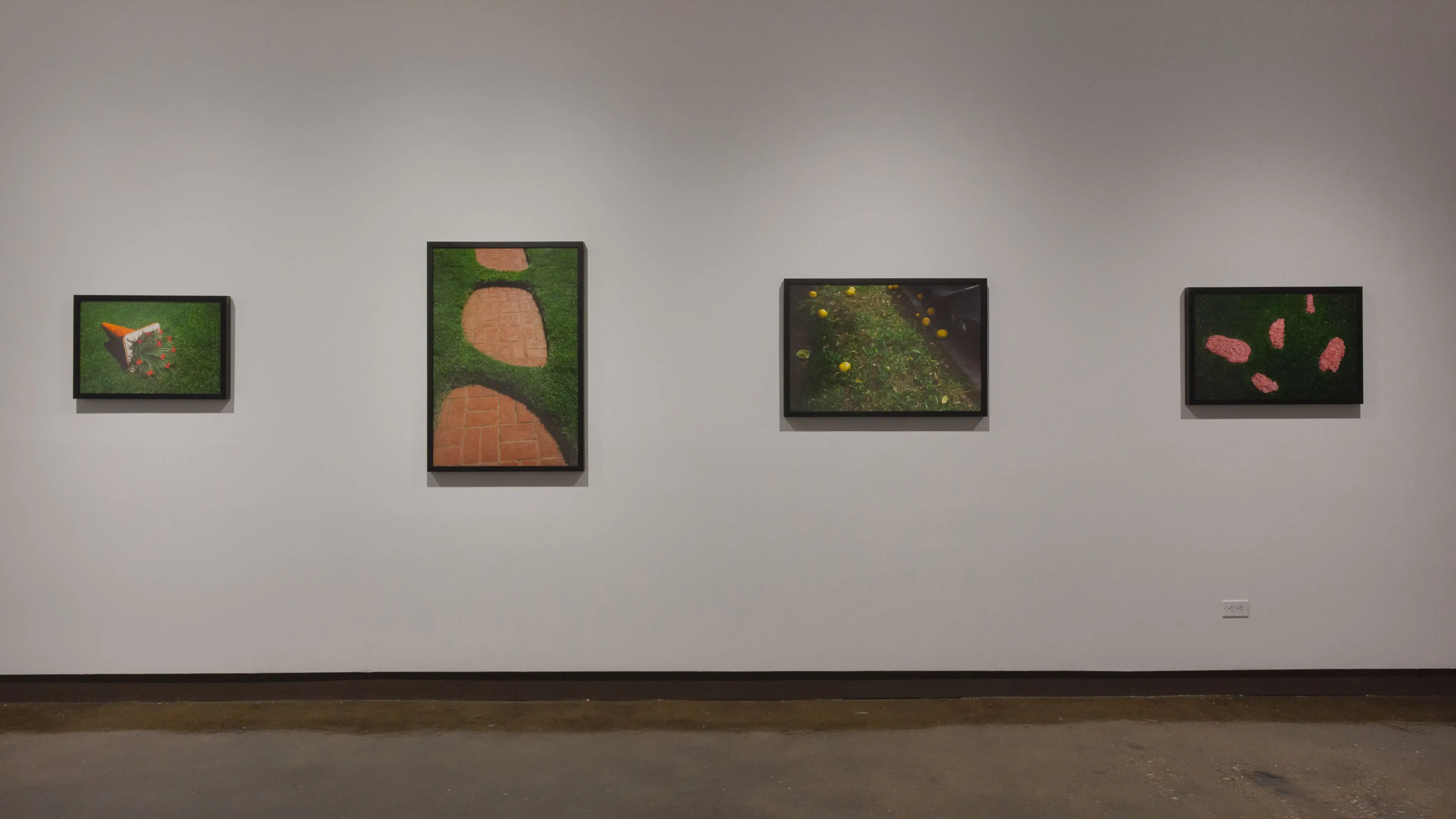 Multiple views of SVA Chelsea Gallery with framed and unframed photographs, video, and installation with projectors. 