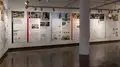 Multiple views of SVA Chelsea Gallery. Posters are hung on the walls. The second gallery has two projections on opposite walls with chairs in the center. 