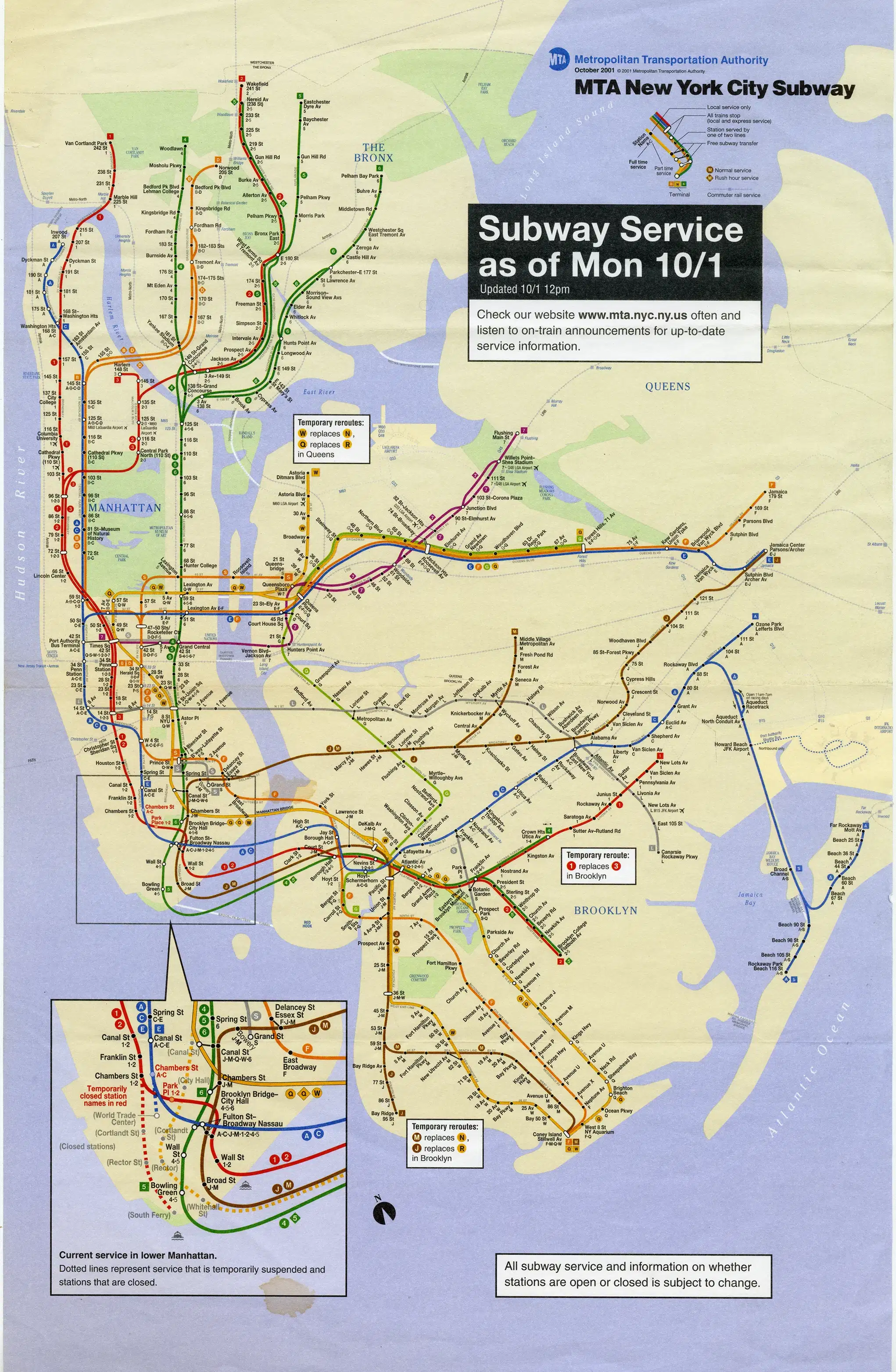 A poster of the subway routes in NYC.
