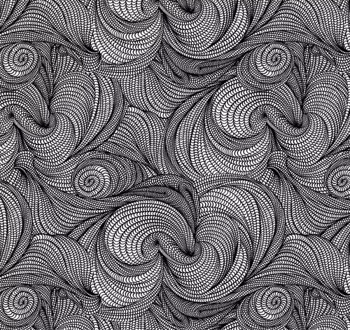 A swirling abstract black-and-white pattern.