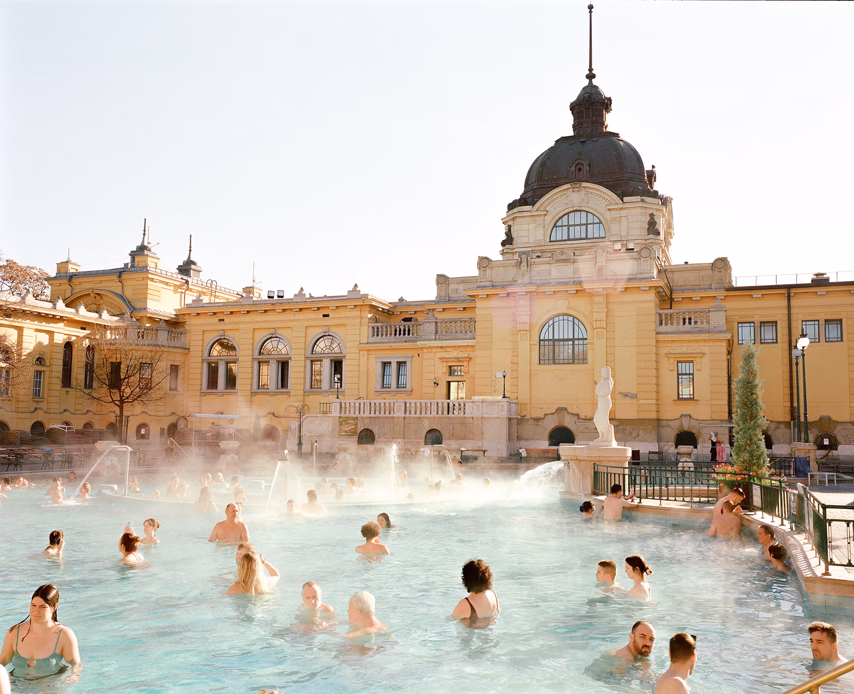 A people resting in the spa area on a sunny daylight