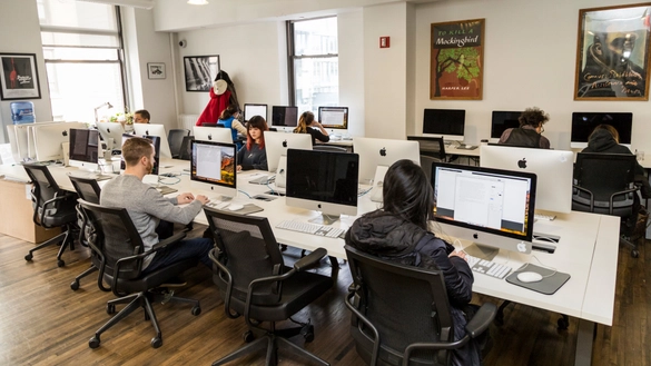 Students working at computers in the Writing Resource Center.