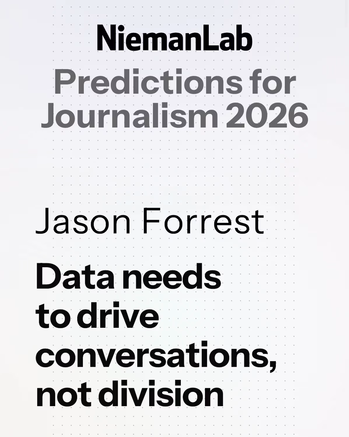 Data needs to drive conversations, not division