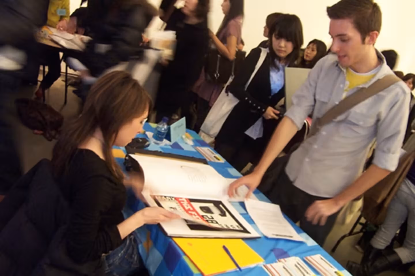 People milling about at a career fair