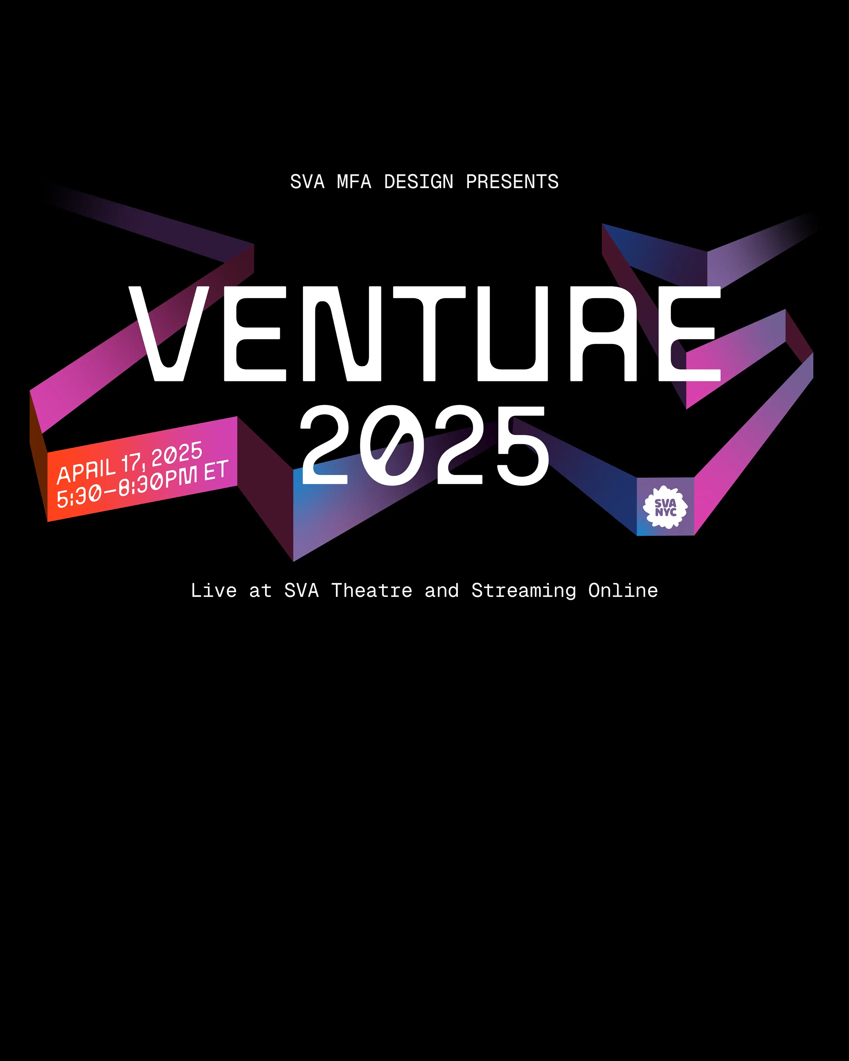 graphic of announcement for Venture 2025 with ribbon theme