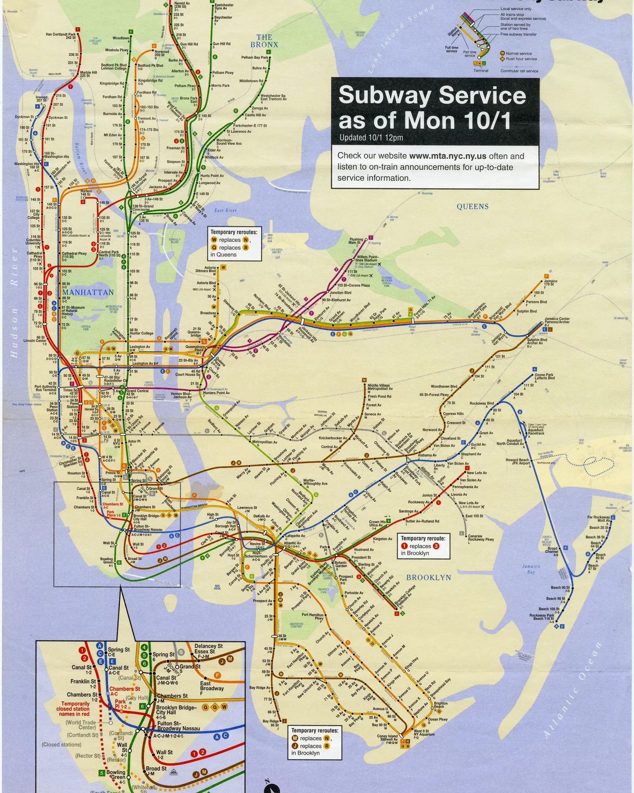 A poster of the subway routes in NYC.
