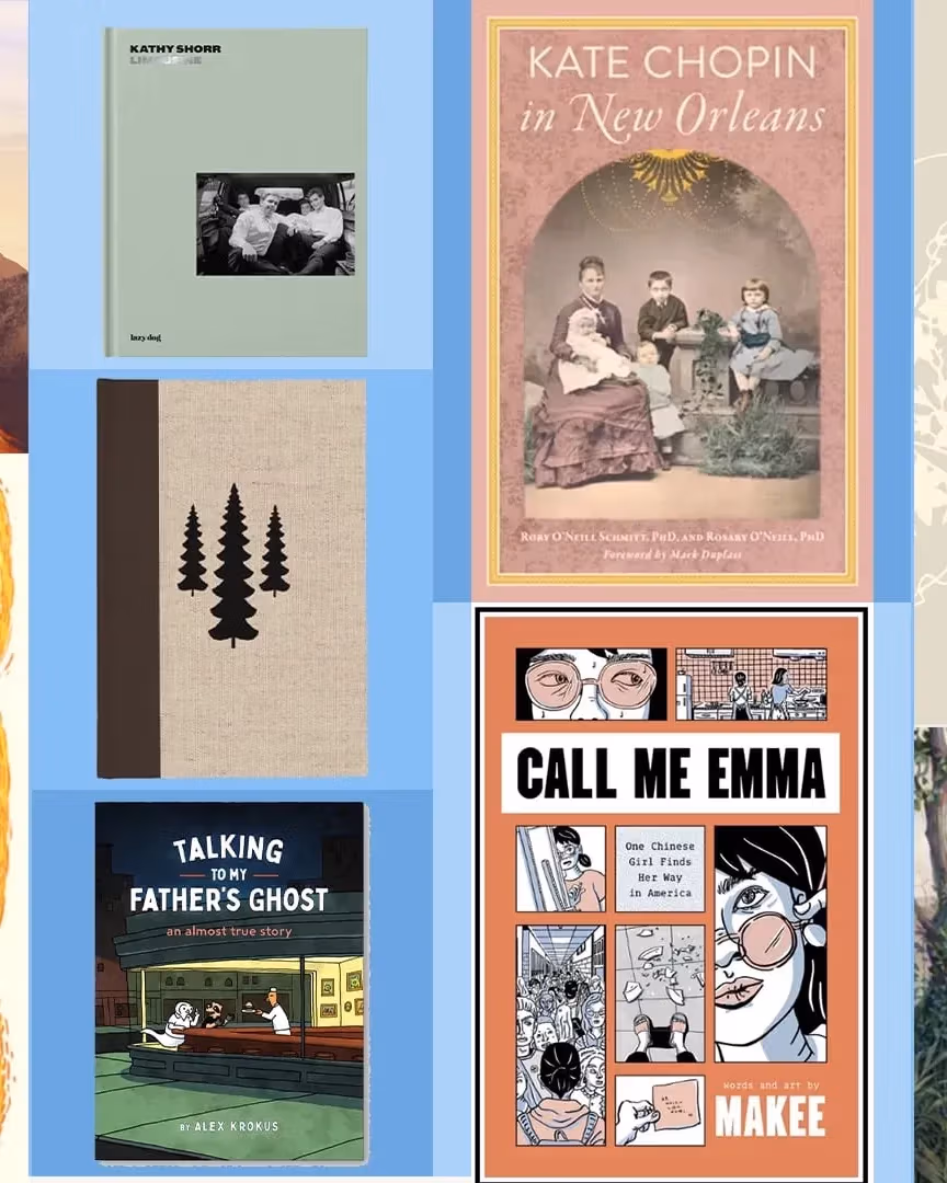 A collage of different covers of books by or worked on by SVA community members