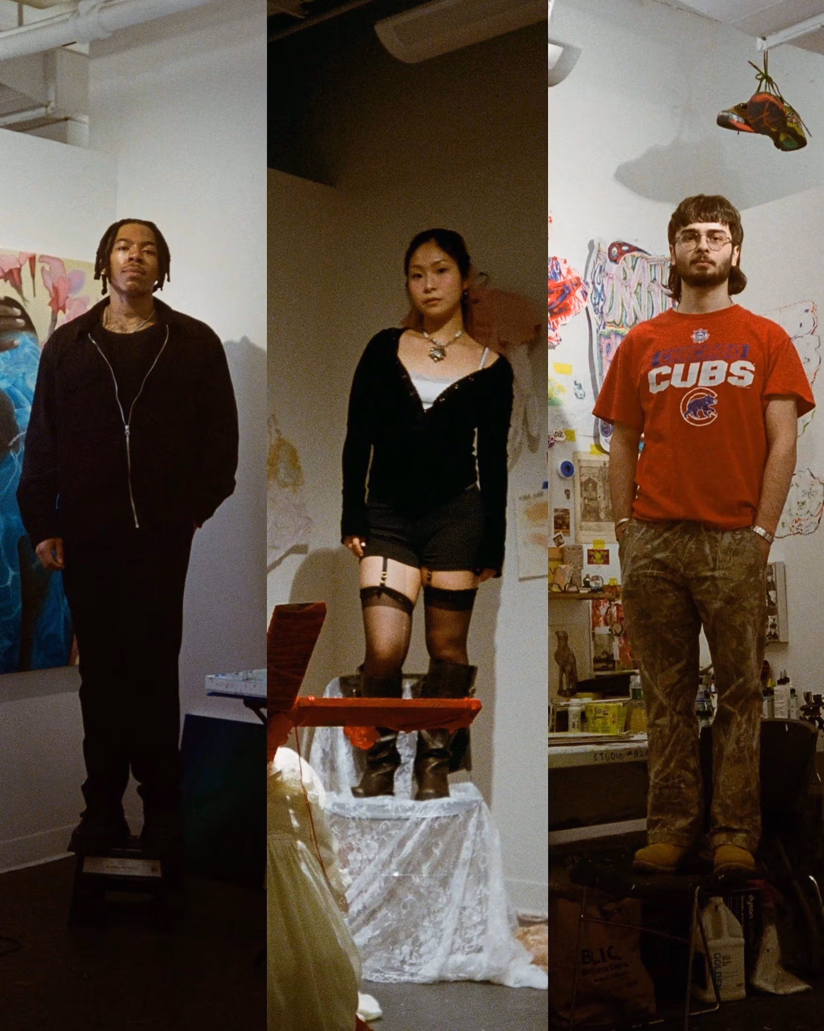 Portraits of MFA Fine Arts Students in their Studios.